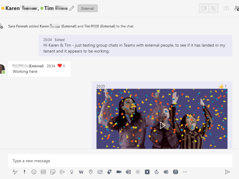 External People in Group Chat in&nbsp;Teams