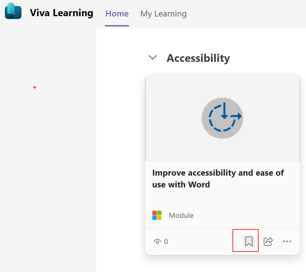course card on home page with bookmark flag highlighted