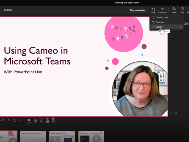 Using Cameo in Microsoft Teams&nbsp;Meetings