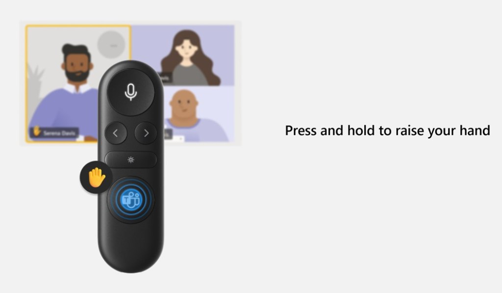 Press & hold Teams button to raise hand in the meeting