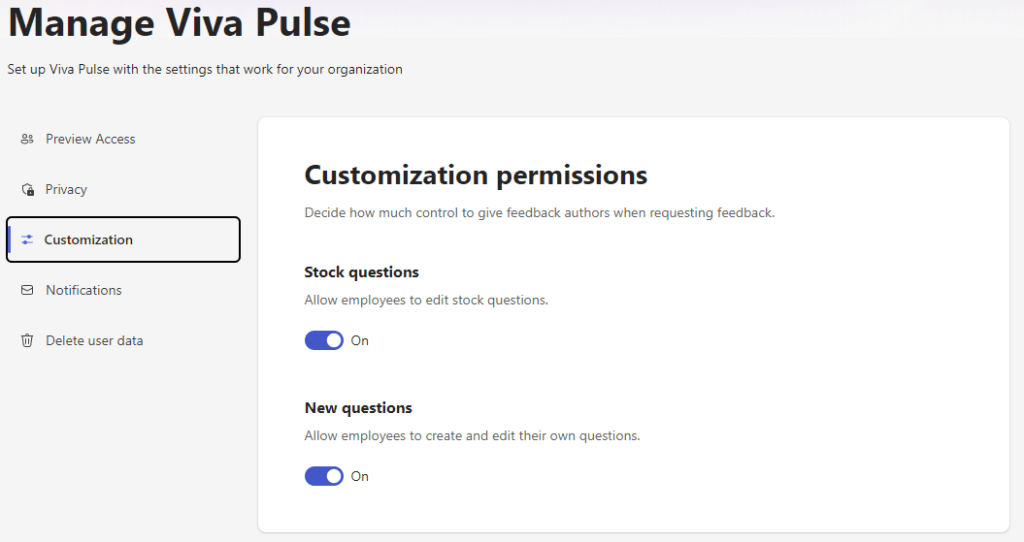 Screenshot of the customization options described in the text.
