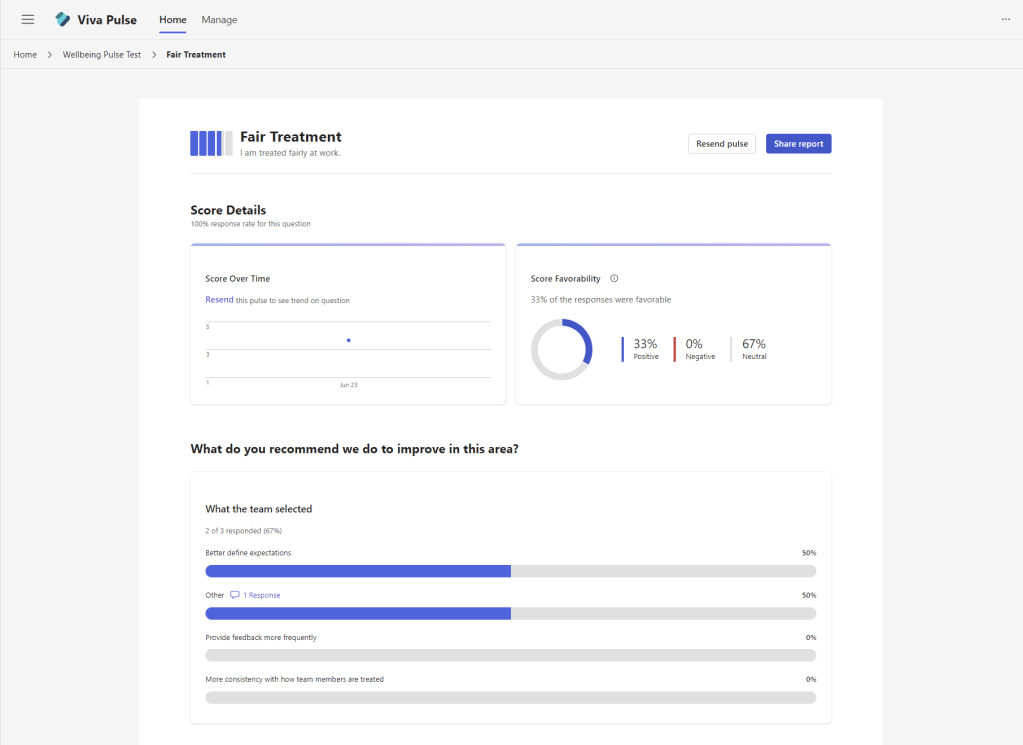 Detail on fair treatment question